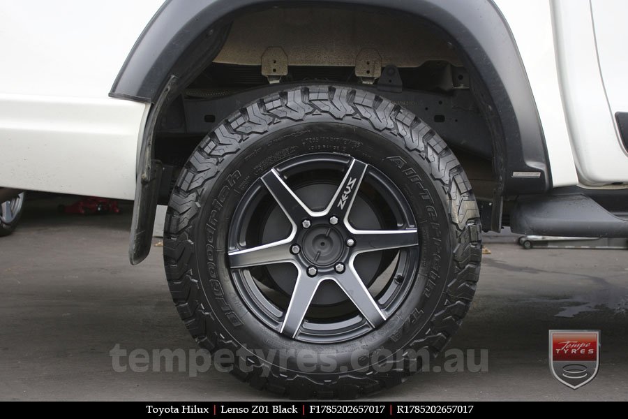 17x8.5 Lenso Z01 Black on TOYOTA HILUX