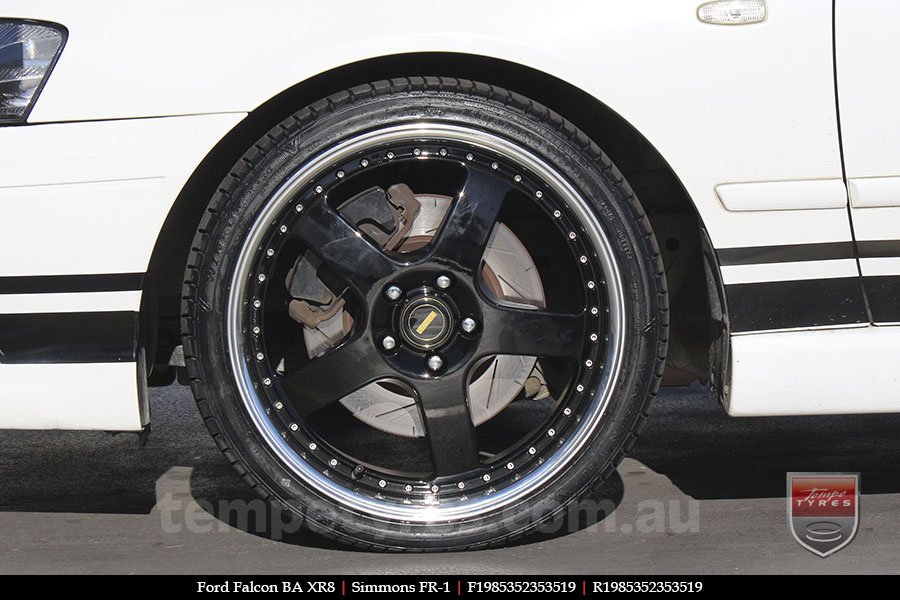 19x8.5 19x9.5 Simmons FR-1 Gloss Black on FORD FALCON