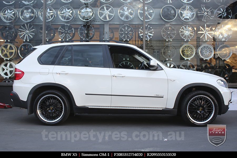 20x8.5 20x9.5 Simmons OM-1 Gloss Black on BMW X5