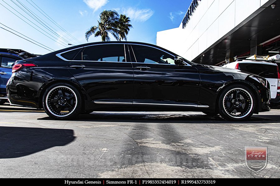 19x8.5 19x9.5 Simmons FR-1 Gloss Black on HYUNDAI GENESIS