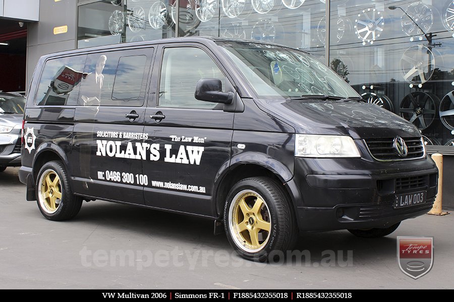 18x8.5 18x9.5 Simmons FR-1 Gold on VW MULTIVAN