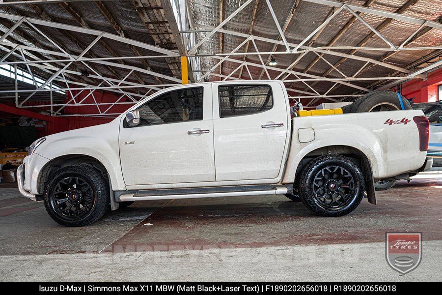 18x9.0 Simmons MAX X11 MBW on Isuzu D-Max