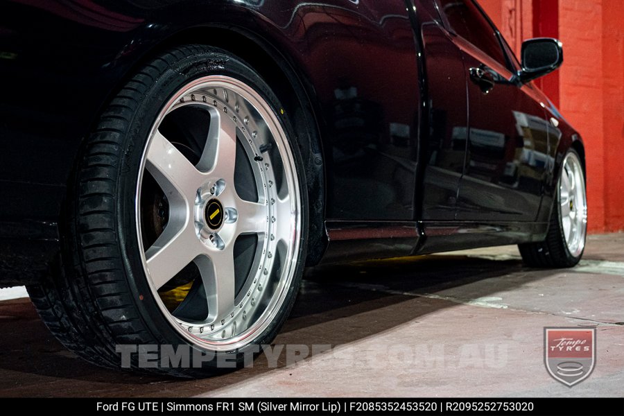20x8.5 20x9.5 Simmons FR-1 Silver on Ford Falcon
