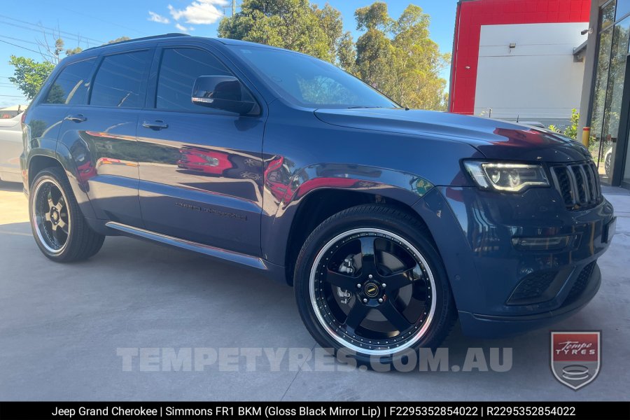 22x8.5 22x9.5 Simmons FR-1 Gloss Black Mirror Lip on Jeep Grand Cherokee
