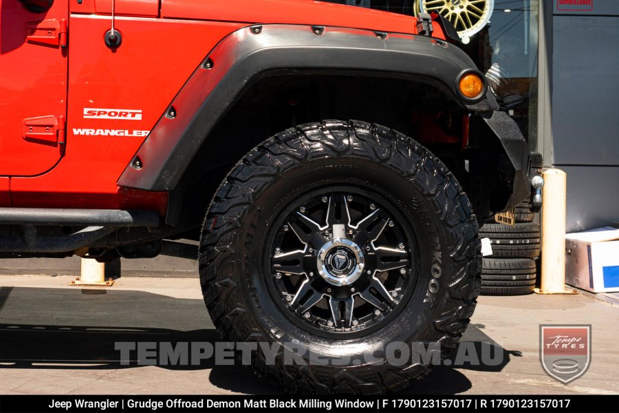 17x9.0 Grudge Offroad DEMON Milling Windows on Jeep Wrangler