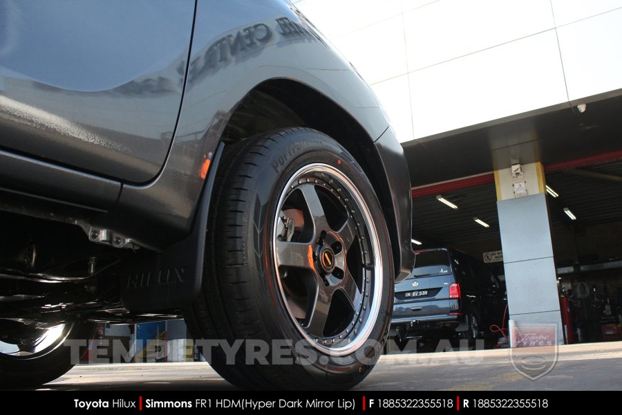 18x8.5 18x9.5 Simmons FR-1 Hyper Dark on Toyota Hilux