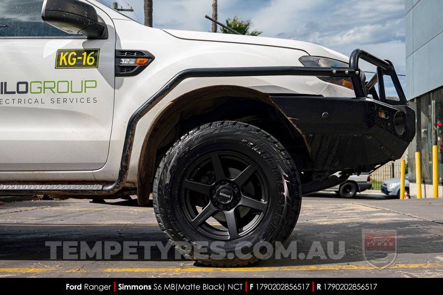 17x9.0 Simmons S6 Matte Black NCT on Ford Ranger