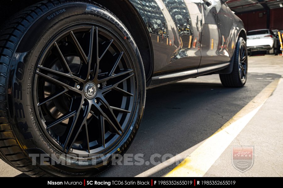 19x8.5 SC Racing TC06 Satin Black on Nissan Murano
