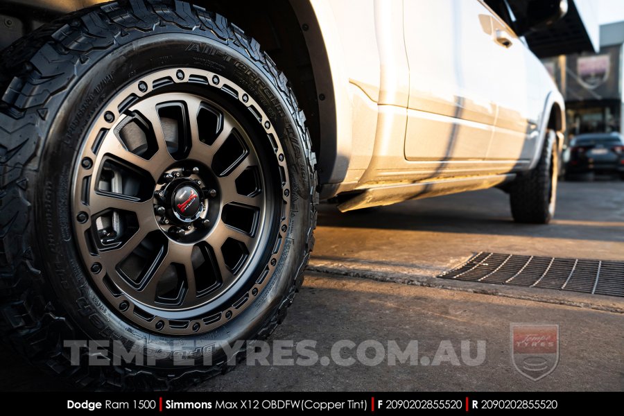 20x9.0 Simmons MAX X12 OBDFW on Dodge Ram
