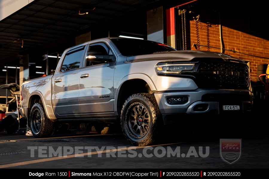 20x9.0 Simmons MAX X12 OBDFW on Dodge Ram