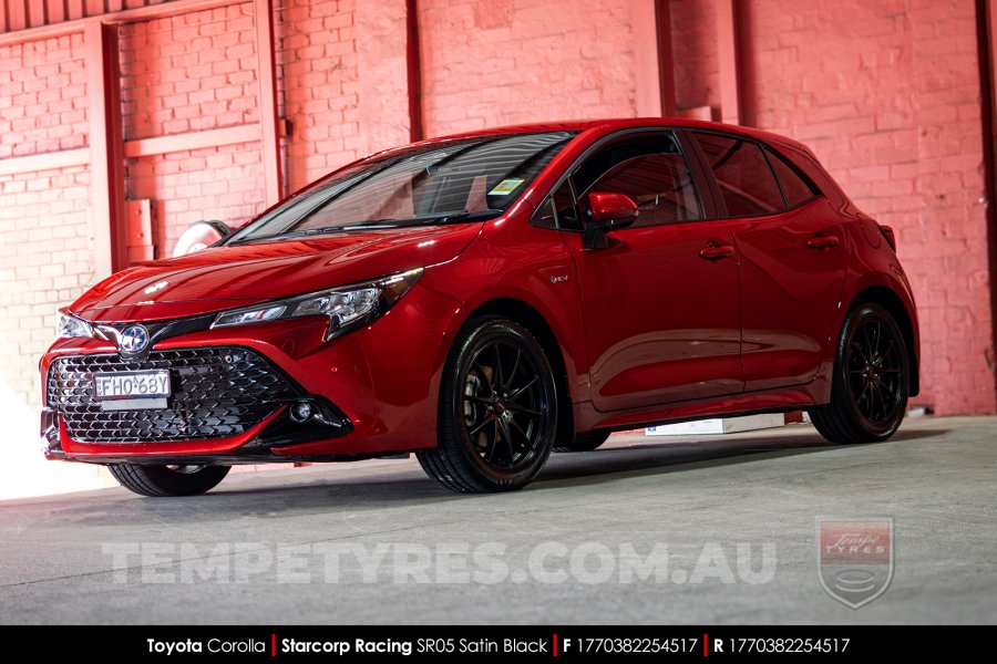 17x7.0 Starcorp Racing SR05 Satin Black on Toyota Corolla