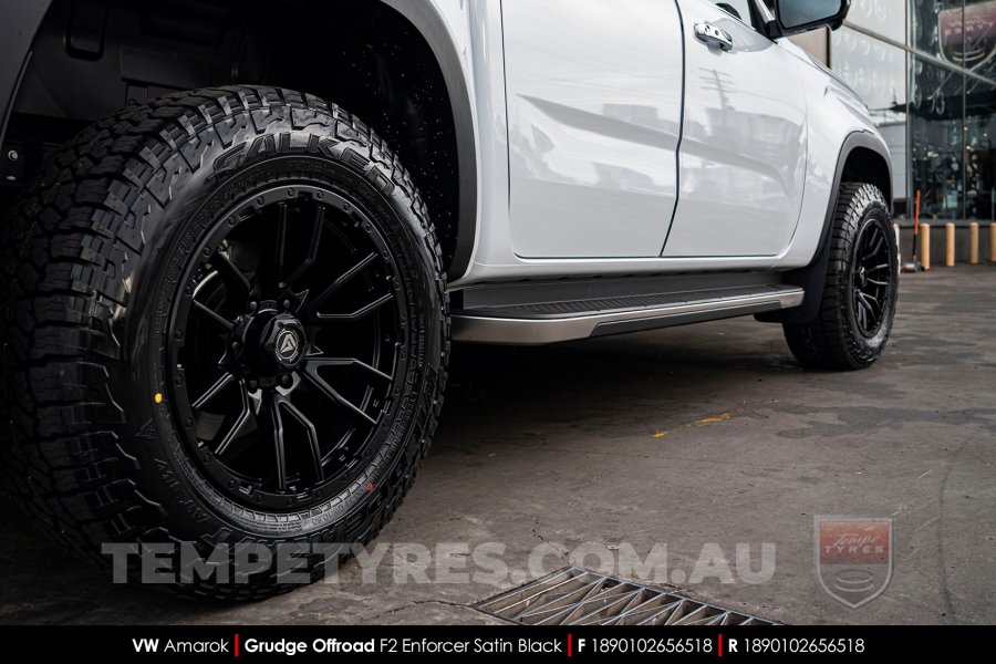 18x9.0 Grudge Offroad F2 Enforcer Satin Black on VW Amarok