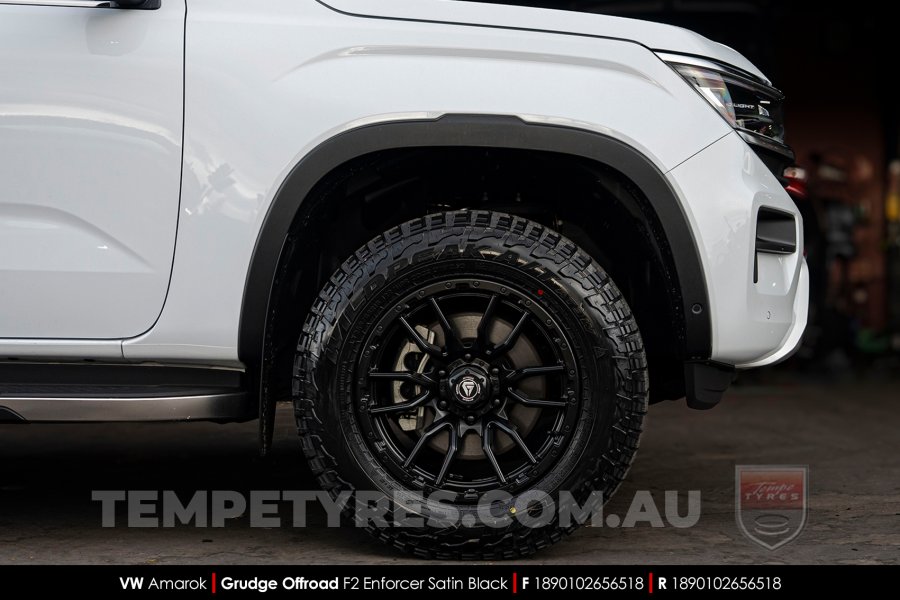18x9.0 Grudge Offroad F2 Enforcer Satin Black on VW Amarok