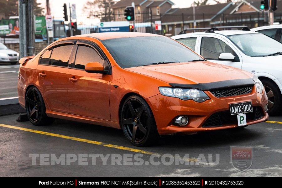 20x8.5 20x10 Simmons FR-C Satin Black NCT on Ford Falcon