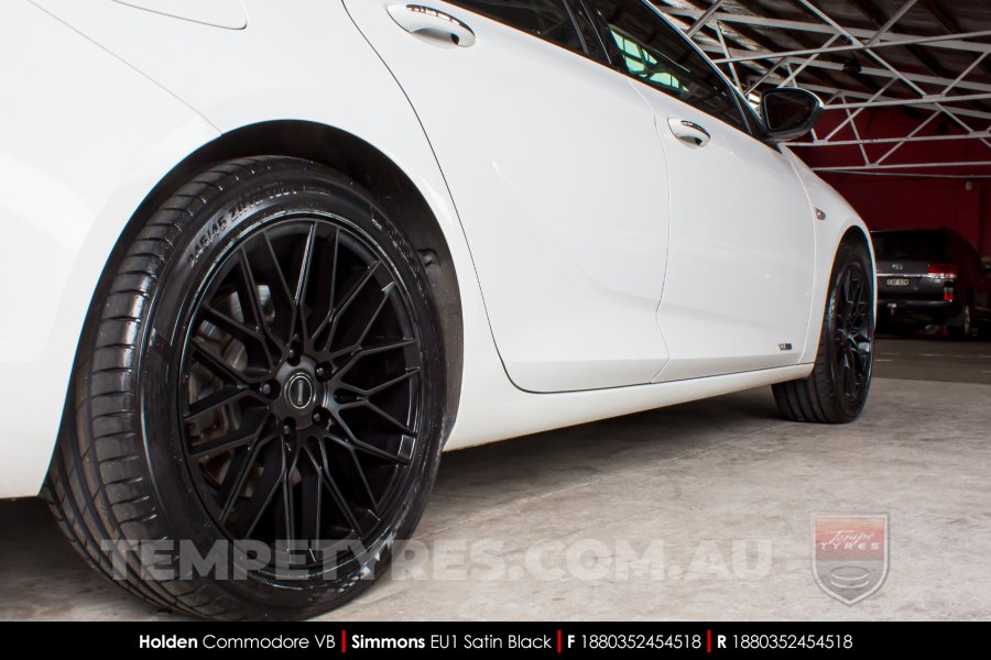 18x8.0 Simmons EU1 Satin Black on Holden Commodore