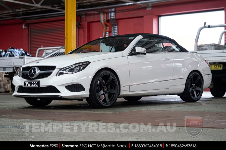 18x8.0 18x9.0 Simmons FR-C Matte Black NCT on Mercedes E-Class