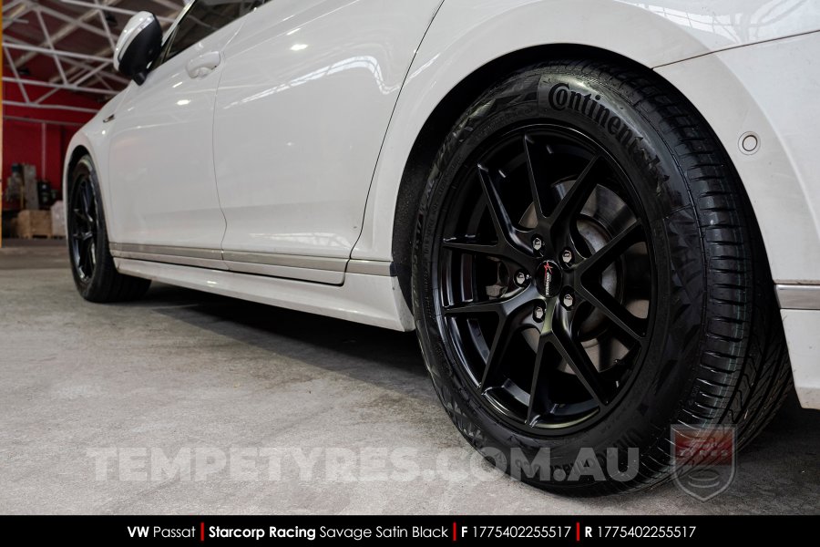 17x7.5 Starcorp Racing L1780 Savage Satin Black on VW Passat