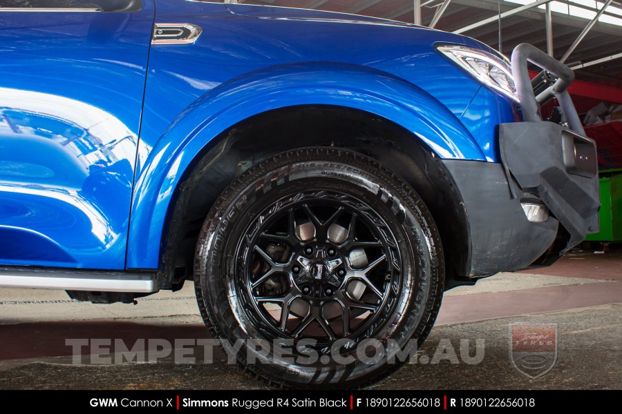 18x9.0 Simmons Rugged R4 Satin Black on Great Wall Cannon