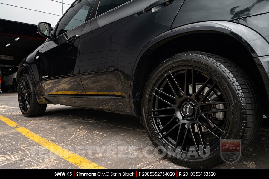 20x8.5 20x10 Simmons OMC Satin Black on BMW X5