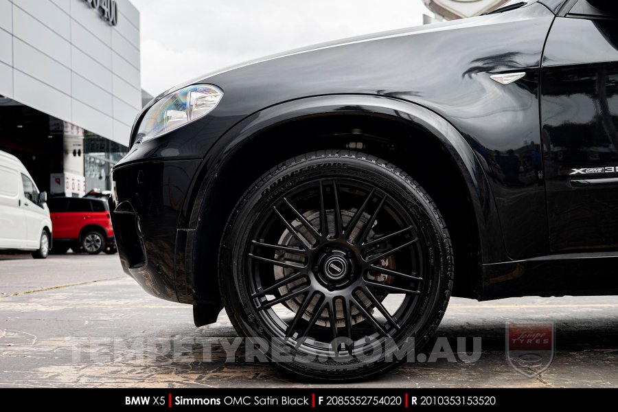 20x8.5 20x10 Simmons OMC Satin Black on BMW X5