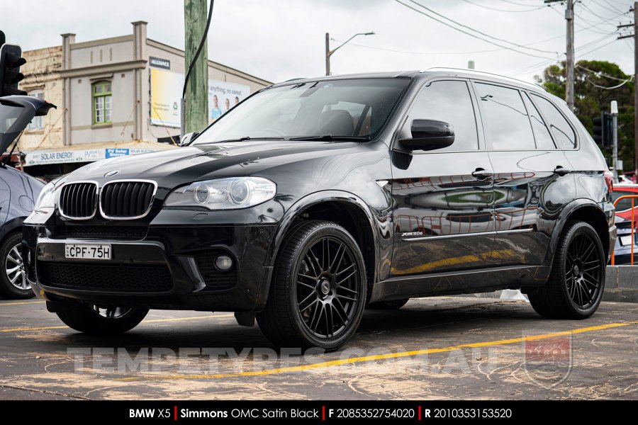 20x8.5 20x10 Simmons OMC Satin Black on BMW X5