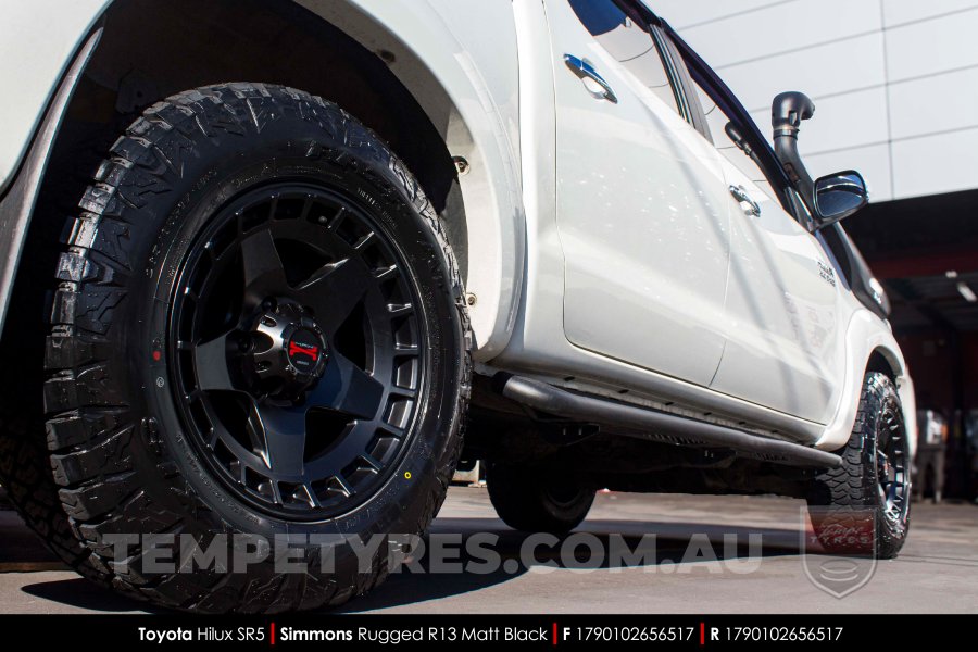 17x9.0 Simmons RUGGED R13 Matt Black on Toyota Hilux SR5
