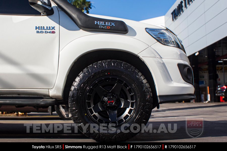 17x9.0 Simmons RUGGED R13 Matt Black on Toyota Hilux SR5