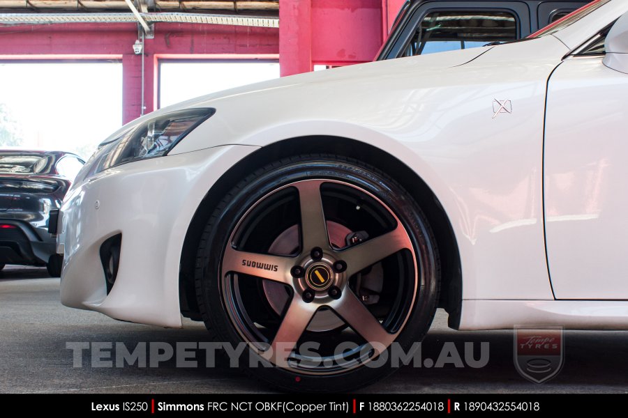 18x8.0 18x9.0 Simmons FR-C Copper Tint NCT on Lexus IS