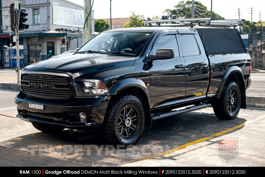 20x9.0 Grudge Offroad DEMON Milling Windows on Ram 1500