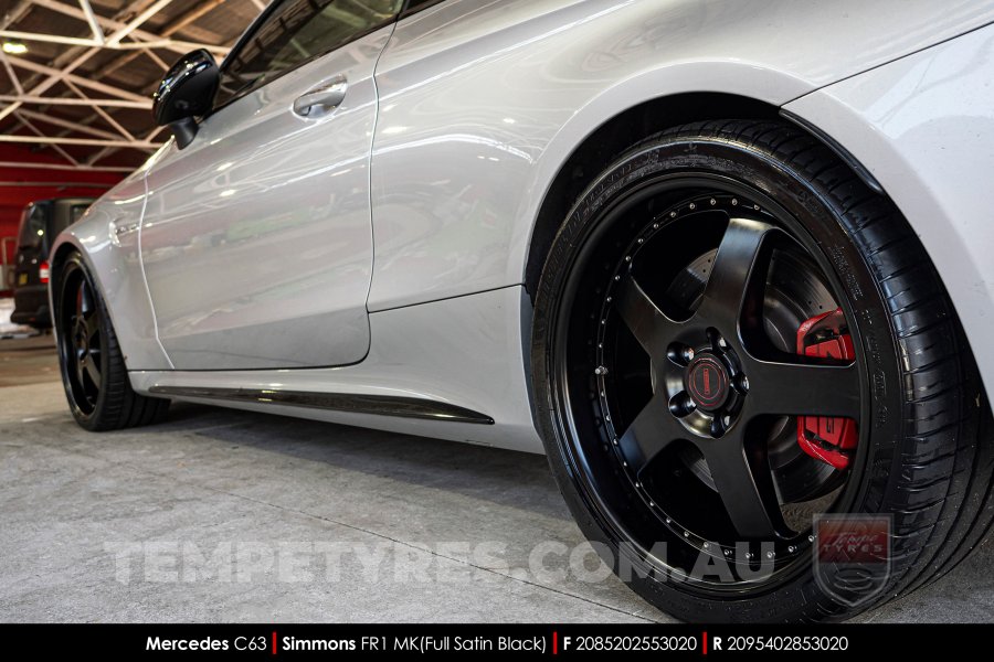 20x8.5 20x9.5 Simmons FR-1 Satin Black on Mercedes C-Class