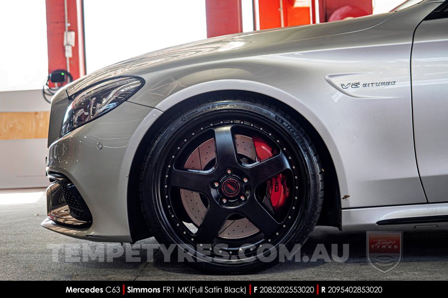 20x8.5 20x9.5 Simmons FR-1 Satin Black on Mercedes C-Class