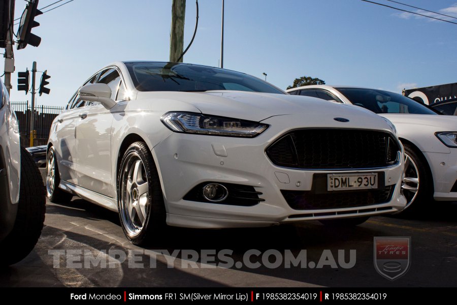 19x8.5 19x9.5 Simmons FR-1 Silver on Ford Mondeo