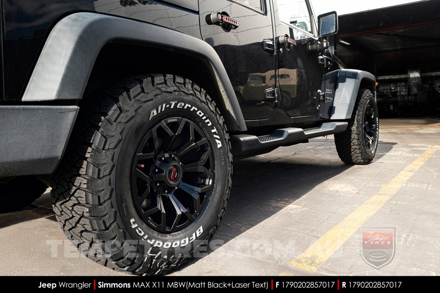 17x9.0 Simmons MAX X11 MBW on Jeep Wrangler