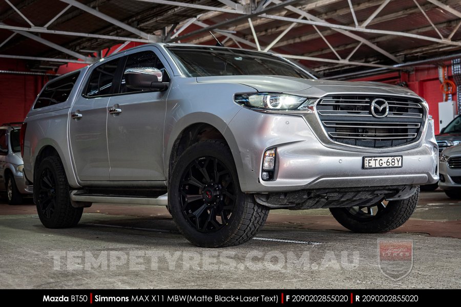 20x9.0 Simmons MAX X11 MBW on Mazda BT50