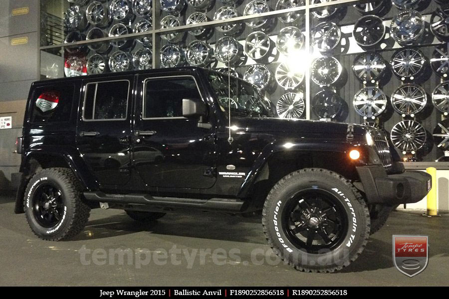18x9.0 Ballistic Anvil on JEEP WRANGLER