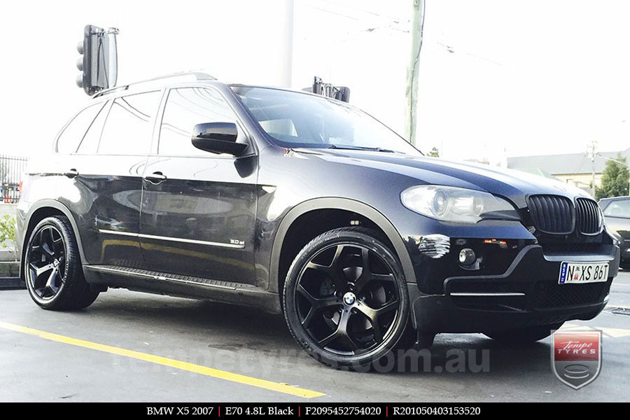 20x9.5 20x10.5 E70 4.8L Black on BMW X5
