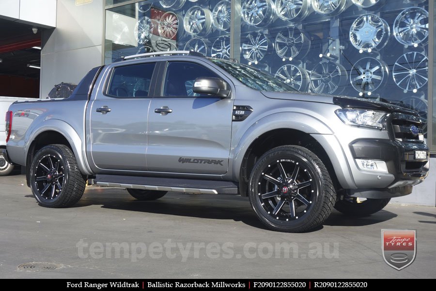 20x9.0 Ballistic Razorback Millworks on FORD RANGER WILDTRAK