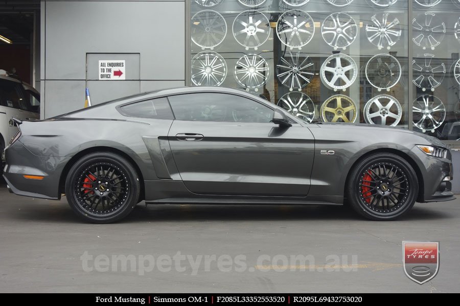 20x8.5 20x9.5 Simmons OM-1 Satin Black on FORD MUSTANG