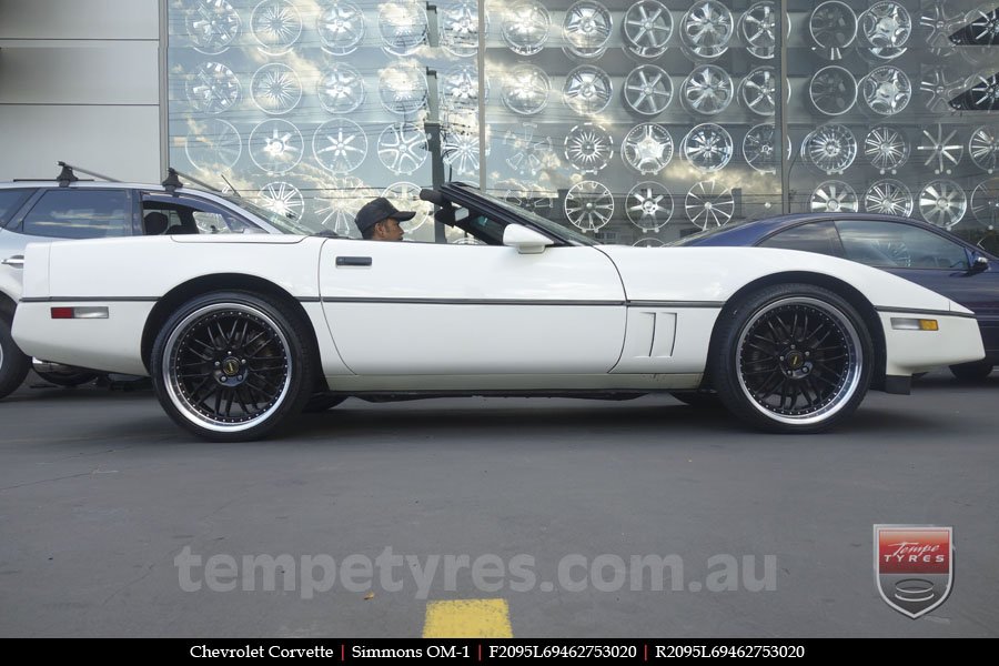 20x8.5 20x9.5 Simmons OM-1 Gloss Black on CHEVROLET CORVETTE