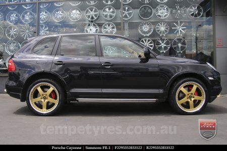 22x8.5 22x9.5 Simmons FR-1 Gold on PORSCHE CAYENNE