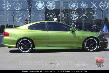 19x8.5 19x9.5 Simmons FR-1 Gloss Black on HOLDEN COMMODORE