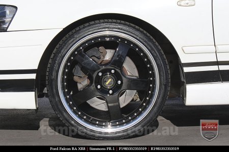 19x8.5 19x9.5 Simmons FR-1 Gloss Black on FORD FALCON