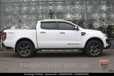 20x9.0 Simmons S6S Matte Black on FORD RANGER WILDTRAK