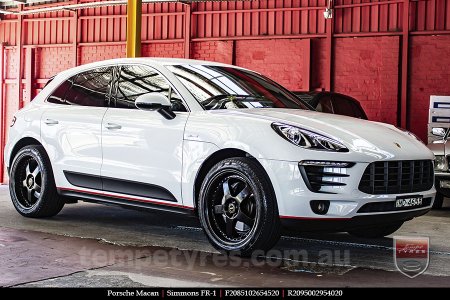 20x8.5 20x9.5 Simmons FR-1 Satin Black on PORSCHE MACAN
