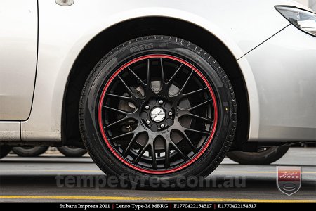 17x7.0 Lenso Type-M - MBRG on SUBARU IMPREZA 