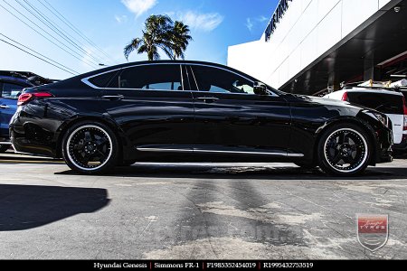 19x8.5 19x9.5 Simmons FR-1 Gloss Black on HYUNDAI GENESIS