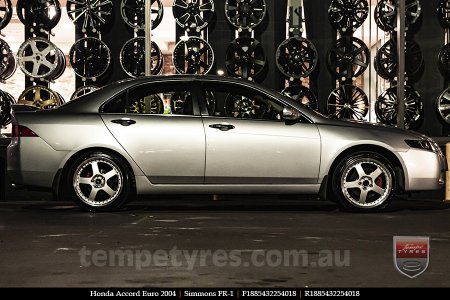 18x8.5 18x9.5 Simmons FR-1 Silver on HONDA ACCORD
