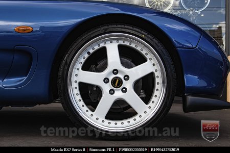 19x8.5 19x9.5 Simmons FR-1 White on MAZDA RX7