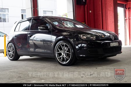 19x8.0 19x9.0 Simmons FR-C Matte Black NCT on VW Golf