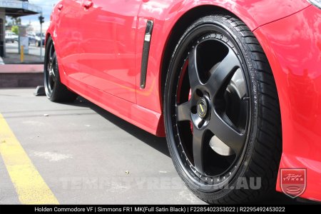 22x8.5 22x9.5 Simmons FR-1 Full Satin Black on Holden Commodore VF